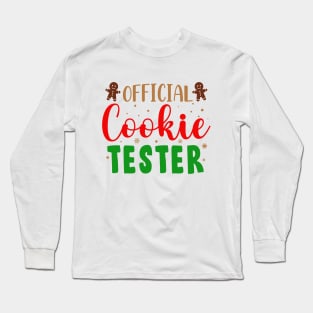 Official Cookie Tester Christmas Baking Team Gift Long Sleeve T-Shirt